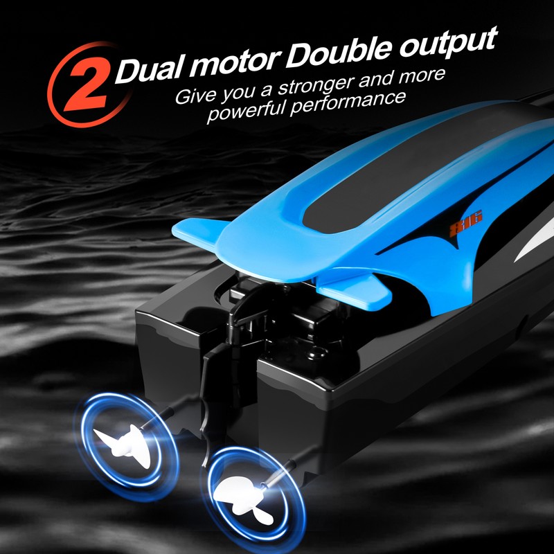 Remote Control Boat, 2.4G 20km/h High-speed Waterproof Remote Control Speed