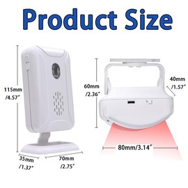 Motion Sensor Alarm Doorbell Chime, Door Bell Chime for Business When Entering, Store Welcome Buzzer, Chimes When Door Opens, Mailbox Alert, Caregiver Reminder for Elderly (2 Sensor & 1 Doorbell)