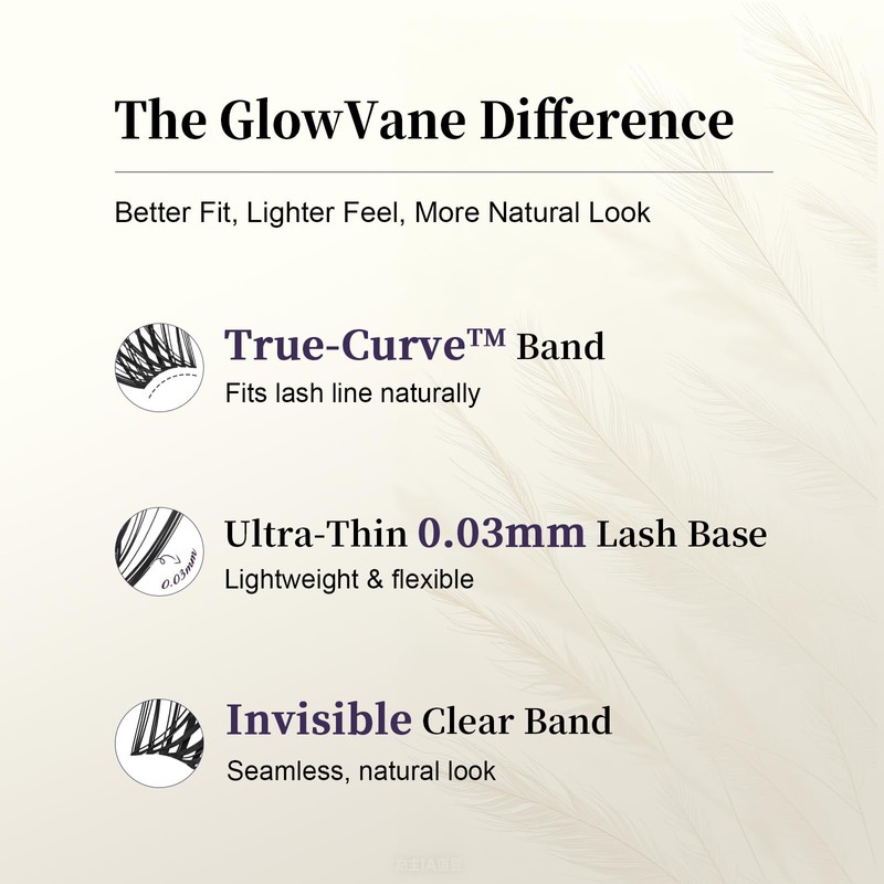 GlowVane TrueCurve 12mm D Curl Lash Clusters(Shiney)