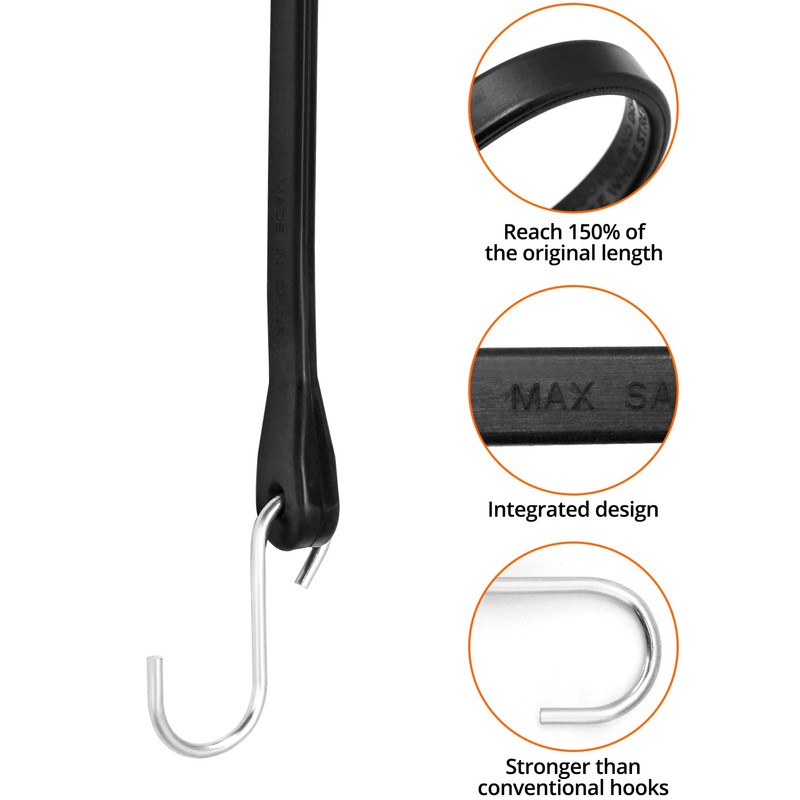 QWORK 21" Tarp Straps for Flatbed Trailers, Adjustable Tarp Straps,