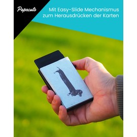Paprcuts RFID Aluminium Card Case – Thin Card Holder Made of Scratch-Resistant Aluminium and Tear-Resistant HiTech Material Tyvek Up to 12 Cards & Banknotes with RFID Protection Ultralight Unisex