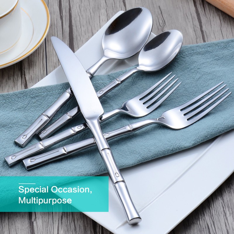 Flatasy Silverware Set Stainless Steel Flatware Set 30 Pieces Cutlery
