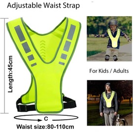 Reflective Vest Running Gear,Safety Reflective confer.Bands,Adjustable Workout Gear,Arrow-led Night Vest,for Night Safety Protection, Night Running Crowd, Riding, Driving