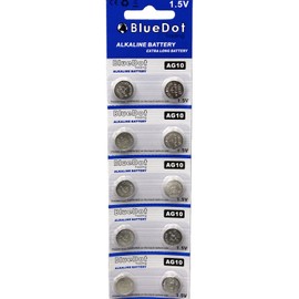 BlueDot Trading AG10 LR1130 LR54 LR54 1.5V Alkaline Coin Cell Battery for Watch, Hearing Aid, Calculator, Flashlights, Keyless Entry, Batteries, 20 Count
