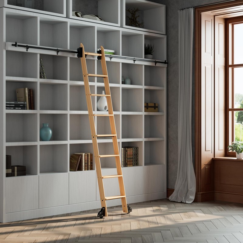 KINMADE Rolling Library Ladder Hardware Kit, 4FT Extension Kit