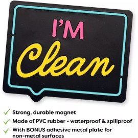 Dishwasher Magnet Clean Dirty Sign Indicator - 3.5 x 2.8 inches - D