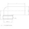 Kakudai Sink Trap Drain Elbow 458-450-200 Length: 7.9 inches (200