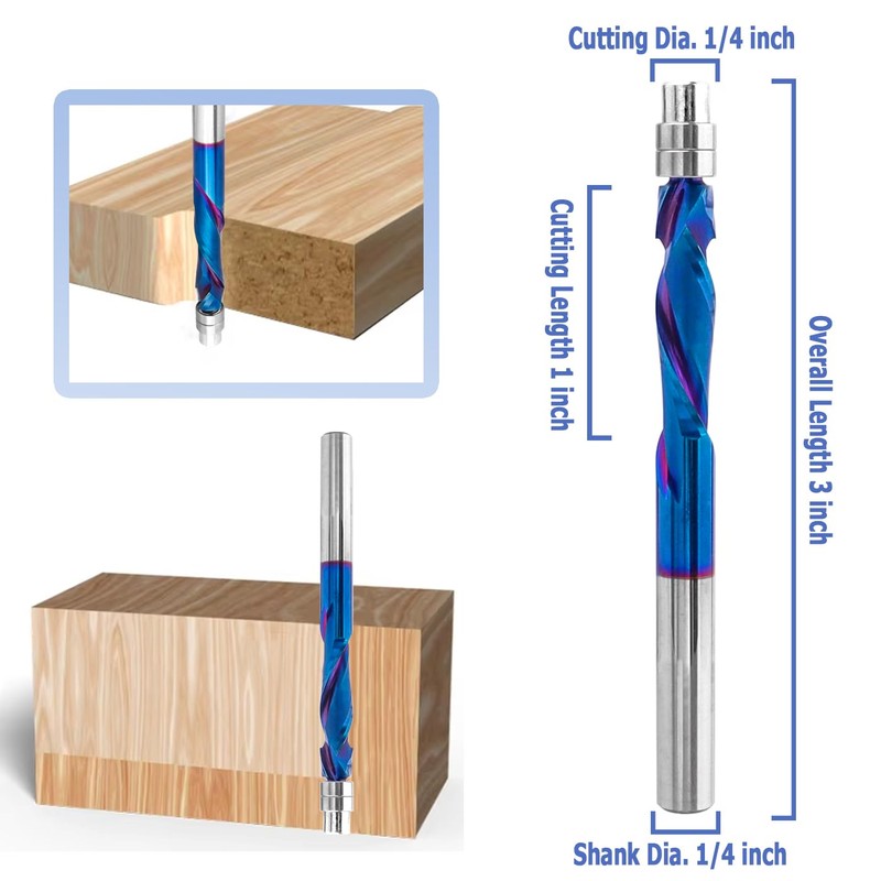 Mesee Up Down Compression Cut Spiral Flush Trim Router Bit