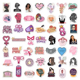 BEATRI Feminist Stickers 50Pcs Girl Power Rights Feminism Colorful Vinyl Waterproof Sticker, Laptop Water Bottle Phone Skateboard Inspirational Feminist Stickers Decals for Women Ladies Girls