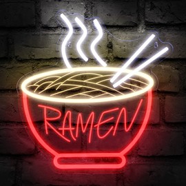 Red Ramen Neon Sign - IMEGINA 3D Dimmable 12V Japanese Neon Signs for Wall Decor 15.3x14.5 Inch, Bright LED Neon Lights for Restaurant, Window, Shop, Dinning Room