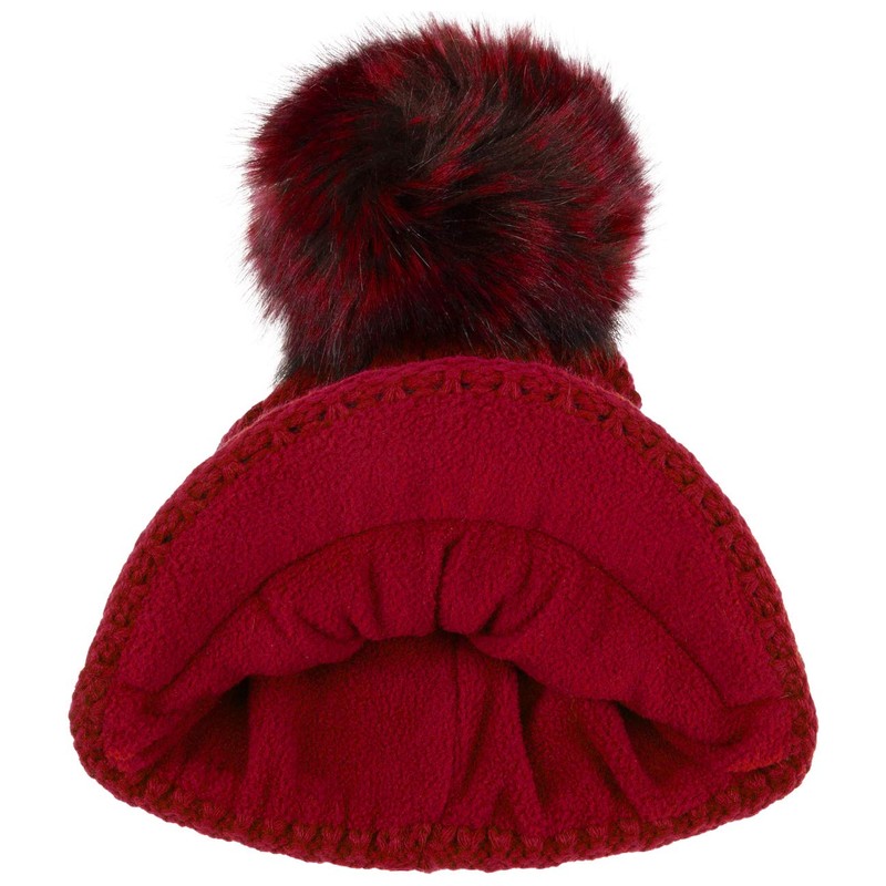 McBurn Britta Cable Knit Peak Pull On Hat Bobble Hat