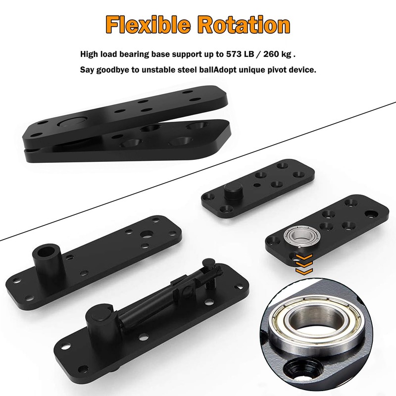 2PCS Hidden Door Hinge, Stainless Steel Hidden Hinges 573LB Load-Bearing