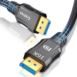Cratree DisplayPort 2.1 Cable 3.3 Feet/1M -VESA Certified 16K DP to DP Braided Cord - Support 80Gbps,16K 60Hz,8K1 20Hz,4K 240Hz /165Hz /144Hz - Compatible FreeSync/G-Sync/Gaming Monitor,PC