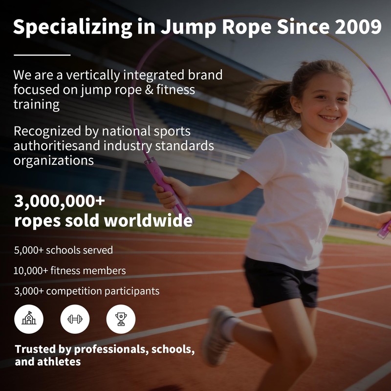 YUEDONG Speed Jump Rope Double Bearing Segmented Anti-Tangle Adjustable Silicone