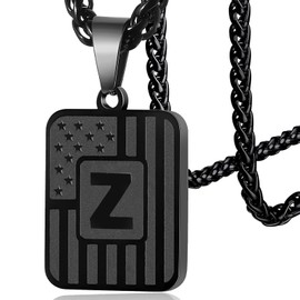 Ghloyza Initial A-Z Necklace for Men Cool Necklace Stainless Steel Letter Pendent Chain Unique Charm Jewelry for Men (Z)
