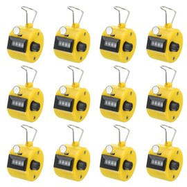 PATIKIL Clicker Counter, 12 Pcs 4 Digit Mechanical Handheld Tally Click Pitch Counter for Coaching Knitting, Golf, Lap, Fishing, Yellow