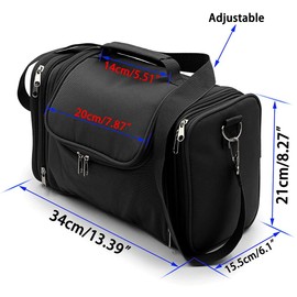 IGNPION Large Wash Bag Hanging Toiletry Bag Make Up Bag for Business Travel and Home Storage (Black)