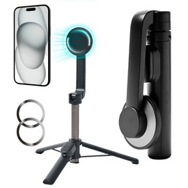 NEWT 2024 MagSafe Selfie Stick, Palm Size, Foldable, Bluetooth Remote Included, Tripod, Multi-Stand, Group Photo, Scenery, Photography, Japanese Brand (Black)