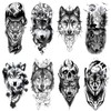 Oottati 8 Sheets Wolf Taichi Totem Skull Moon Forest Flower
