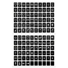 KVAEY 120 PCS Car Decal Stickers, Graphic Text Auto Rocker Switch Labels, Universal Waterproof Rocker Toggle Switch Panel Stickers for Dashboard Boat RV Car Truck