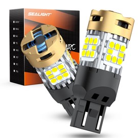 SEALIGHT 7440 7443 LED Bulb White Reverse Light with Turbo Fan, 3600LM 30W Surper Bright T20 7441 7444 W21W LED Bulbs Replacement for Backup, Brake, Parking Tail Light,Pack of 2