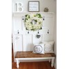 16'' Artificial Hydrangea Wreath White Fake Flower Wreath, Faux Hydrangeas