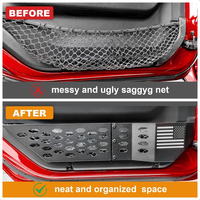 CALBEAU Metal Front Door Pocket Storage Box Compatible with Jeep