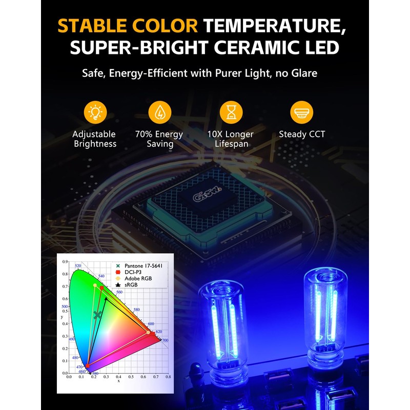 GSOWO 2PCS USB Lights for Car, Touch Adjustment Lights, Plug