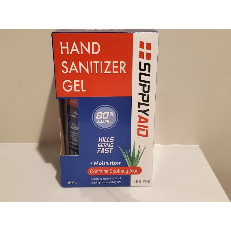 SupplyAID RRS-HS16 80% Alcohol Hand Sanitizer Gel w/Soothing Aloe 16
