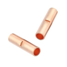 100 PCS Non Insulated Butt Connectors Kit, BN2 AGW16-14 Butt Connectors for Wiring Copper Butt Splice Terminals, Uninsulated Butt Splice Wire Crimp Connector for Electrical Appliances Cars Boats