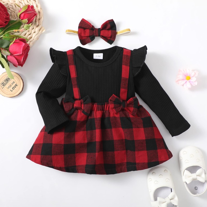 HIGHUZZA 0-3 Month Baby Girl Clothes Newborn Dress Infant Romper