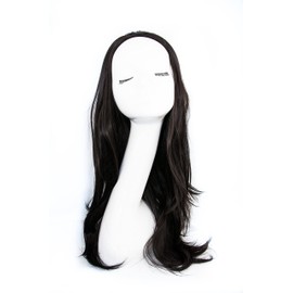 Bombshell Hair Extensions 3/4 Half Head Hair Piece 24 inches Heat Resistant Synthetic Long Flicky Wave Thick Wig (M02 NATURAL BLACK)