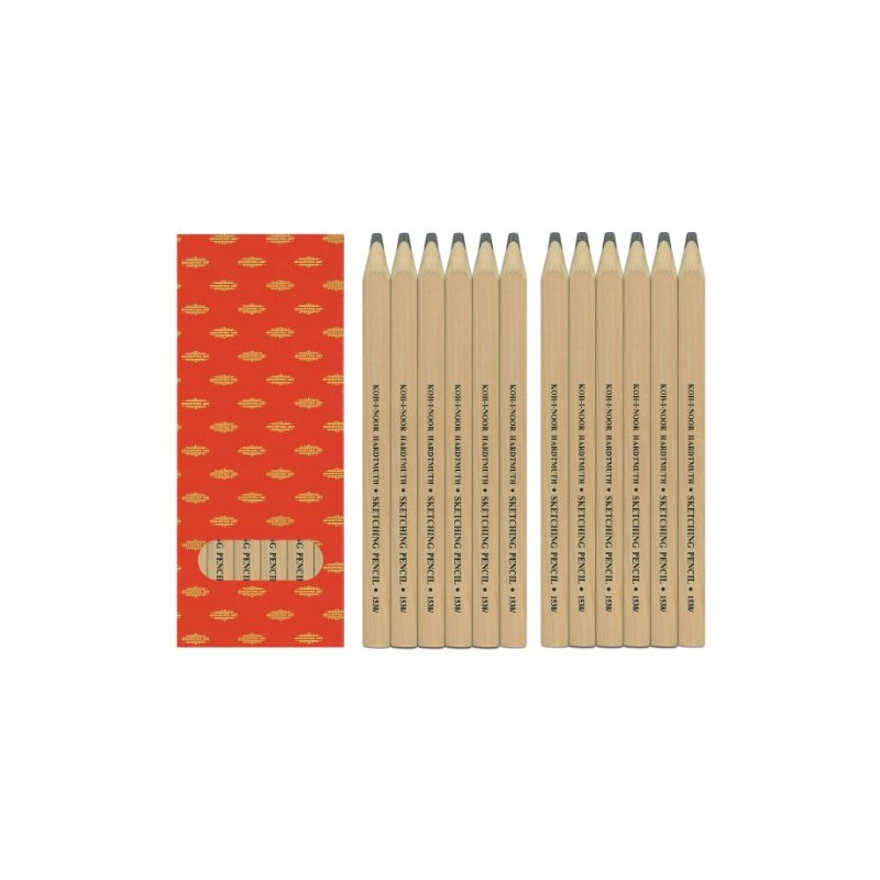 Koh-i-noor 12 Sketching Flat Graphite Pencils. 2B. 1538