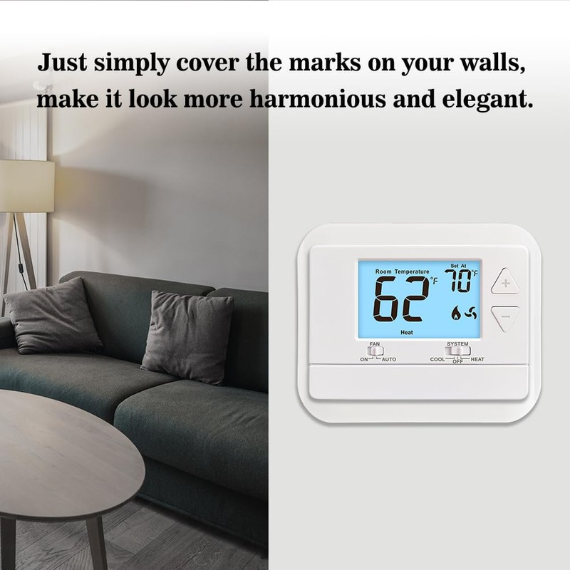 Thermostat Trim Plate Cover, Covers Wall Imperfections, Easy to Install,