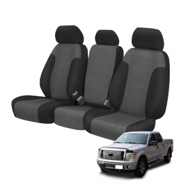 Kistrba Truck Seat Cover Compatible with 2011-2014 Ford F150-F550 Front 40/20/40 Split Seat with Opening Center Console and Integrated Center Seat Belt, Dutch Velvet Fabric