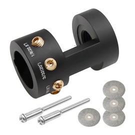 Vkinman Tungsten Electrode Sharpener Grinder Head ALUMINUM TIG Welding Tool Tungsten Sharpener with Angles Offsets&14 Holes, 5 Double Diamond Wheels 25mm, 2 Connecting Rods&Little Bone