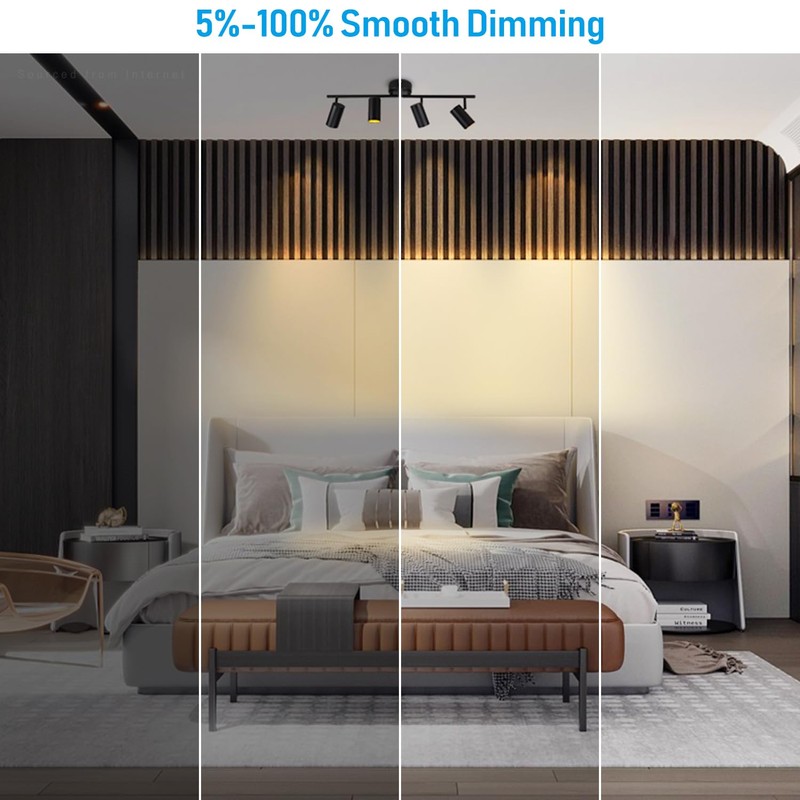 LEONLITE 36W 5CCT LED Track Lighting Fixtures Ceiling Dimmable, 4