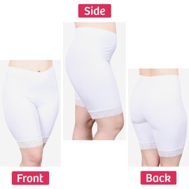 Undersummers Fusion Slip Shorts, Shortlette Thigh Anti Chafing Shorts Women, Slip Shorts for Women Under Dress, 9” Inseam (2X, Beige)