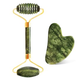 HAALII Gua Sha Jade Tool for Face, Gua Sha Stone, Gua Sha Set and Face Roller, Skin Care Tools, Jade Roller for Massager, Jade Stone GuaSha, Face Massager for Women & Men for Your Skincare Routine