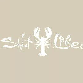 Salt Life Decal - 12" Medium Surface Mount Sticker - Lobster - White SAD993