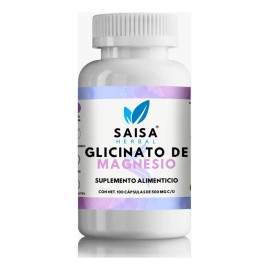 Glicinato de Magnesio | 100 Capsulas | Suplemento Alimenticio | Alta absorción | Antiestres | Ansiedad, Relajante muscular, Sueño relajante, mejora sistema nervioso
