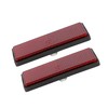 Partuto Pair M6x1.0 Red Rectangle Universal Screw Mount Reflective Warning