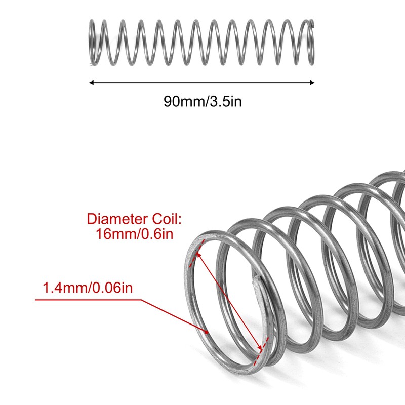 GUNGY Compression Spring Stainless Steel Spring Compression Springs 90 mm