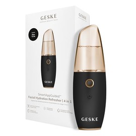 GESKE | SmartAppGuided™ Facial Hydration Refresher | 4 en 1 | Pulverizador | Vaporizador | Aspersión de agua | Bruma facial | Dispositivo de limpieza facial | Cosméticos | Brillo Natural