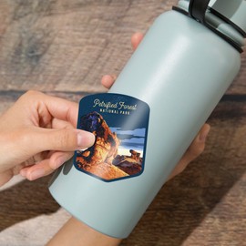 Die Cut Sticker Petrified Forest National Park, Arizona, Painterly, Night Sky, Vinyl Sticker 3 to 6 inches, (Waterproof Decal for Cars, Water Bottles, Laptops, Coolers), Large