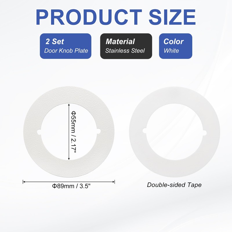 PATIKIL Door Knob Plates, 2 Pcs Round Plate Cover for