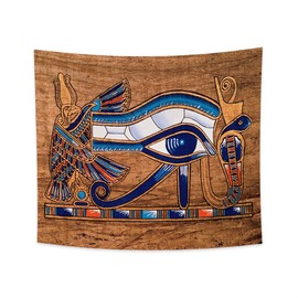YONGFOTO 180x160cm Ancient Egypt Tapestry, Colored Eye of Horus Eagle Head Wedjat Eye Mysterious Symbol Ancient Civilization Wall Hanging Tapestries for Home Wall Decor Table Cloth Blanket
