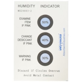 Dry-Packs Humidity Indicator Cards - 30-50% 3 Spot - 50 Card Pack,White,HIC3DOT_50pcs