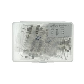 11 Values x 5 Pieces, Total 55 Pieces,5 x 20mm Fast-Blow Axial Leaded Glass Fuse Assortment Including (0.5A 1A 2A 3A 4A 5A 6.3A 8A 10A 12A 15A)