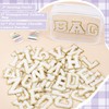 52PCS White Chenille Letter Patches Self Adhesive for Clothing,A-Z Varsity